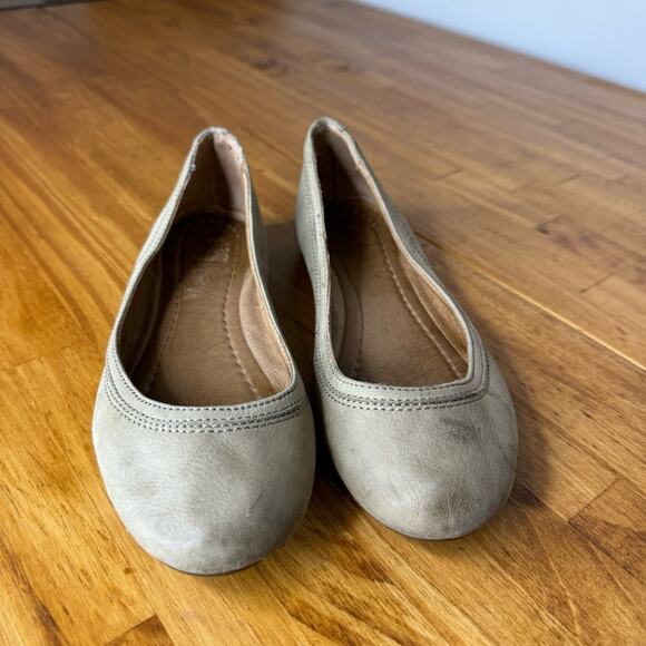 Frye Carson Round Toe Ballet Flats Light Tan Brown Leather Size 6.5 - Picture 3 of 8